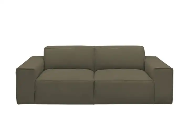 Gray & Jones Einzelsofa im Trendstoff Baltic Breeze Olivgrün 2,5 Leder