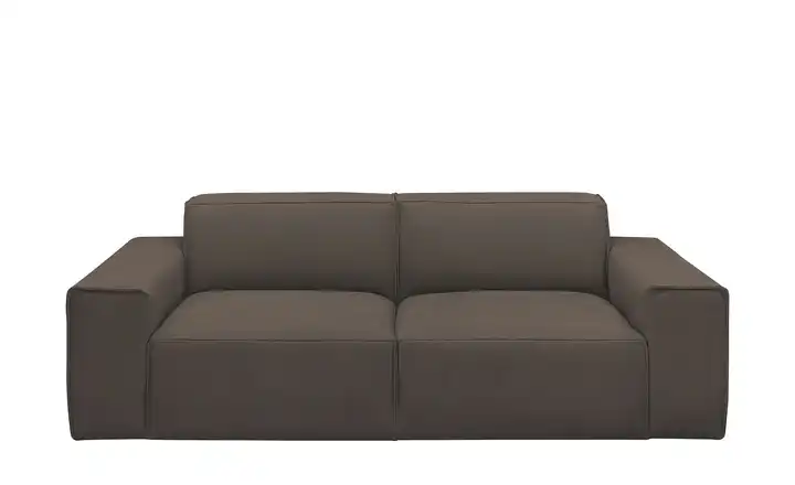 Gray & Jones Einzelsofa im Trendstoff Baltic Breeze Moccabraun 2 Leder