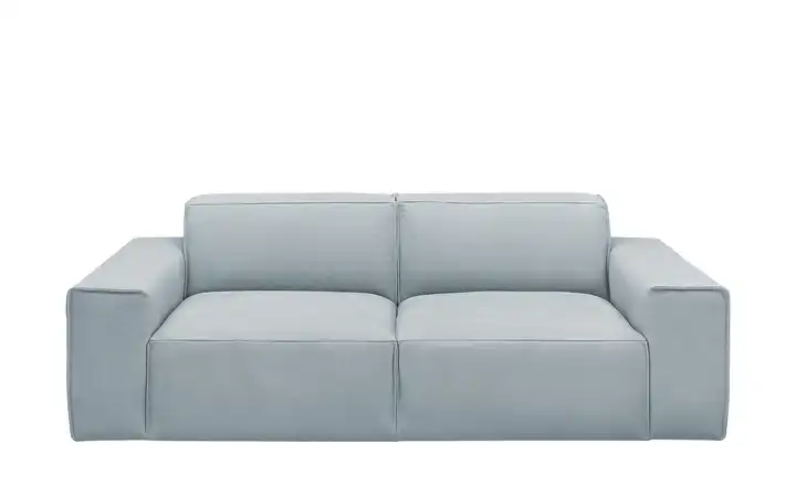 Gray & Jones Einzelsofa im Trendstoff Baltic Breeze Hellblau 2 Leder