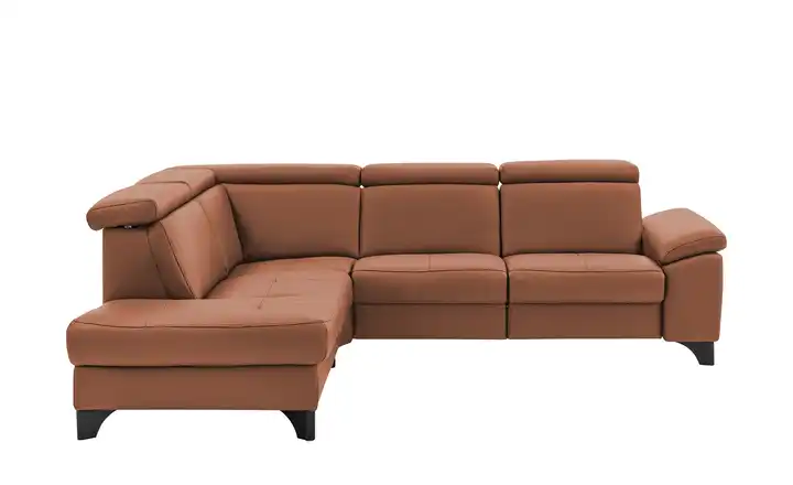Kollektion Kraft Ecksofa Echtleder Linda Braun links ohne