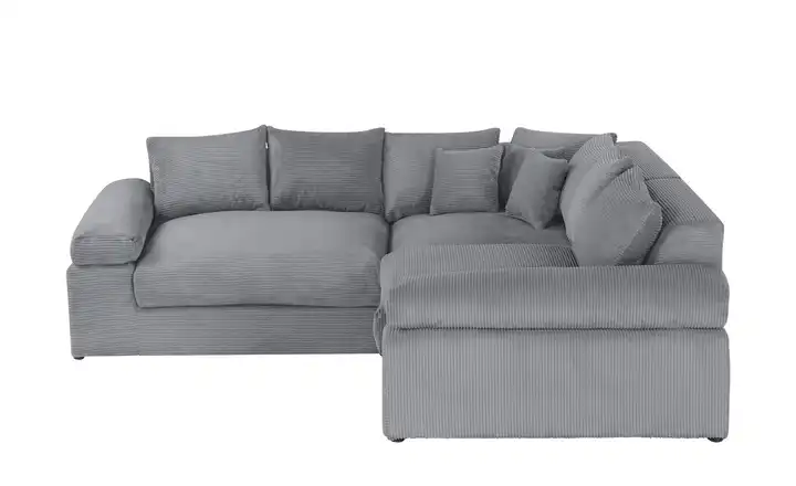 smart Ecksofa Lionore Grau Cordstoff