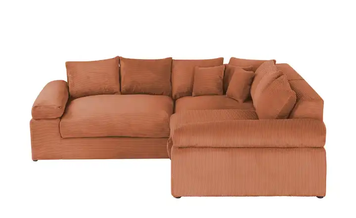 smart Ecksofa Lionore Rostrot Cordstoff