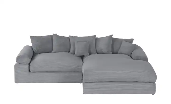smart Ecksofa Lionore Grau rechts Cordstoff