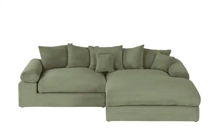 smart Ecksofa Lionore Grün rechts Cordstoff