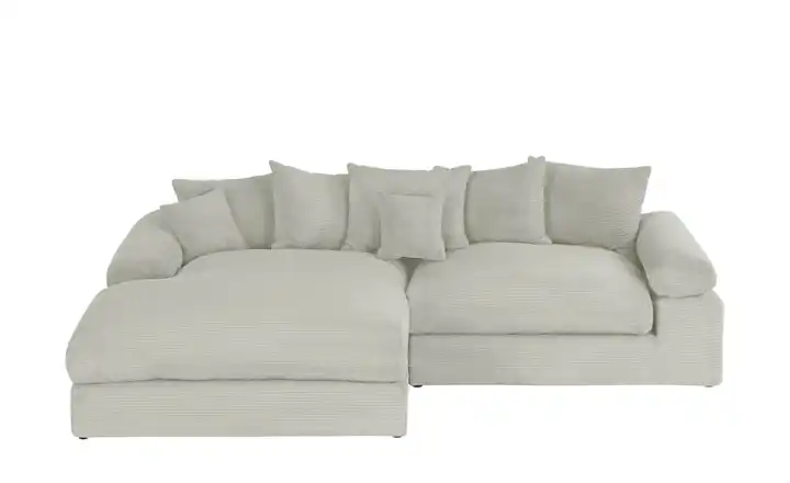 smart Ecksofa Lionore Steingrau links Cordstoff