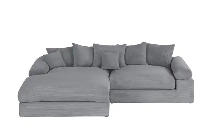smart Ecksofa Lionore Grau links Cordstoff