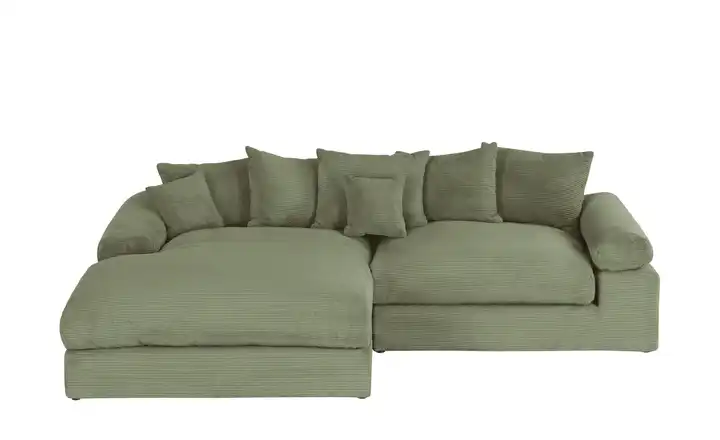 smart Ecksofa Lionore Grün links Cordstoff
