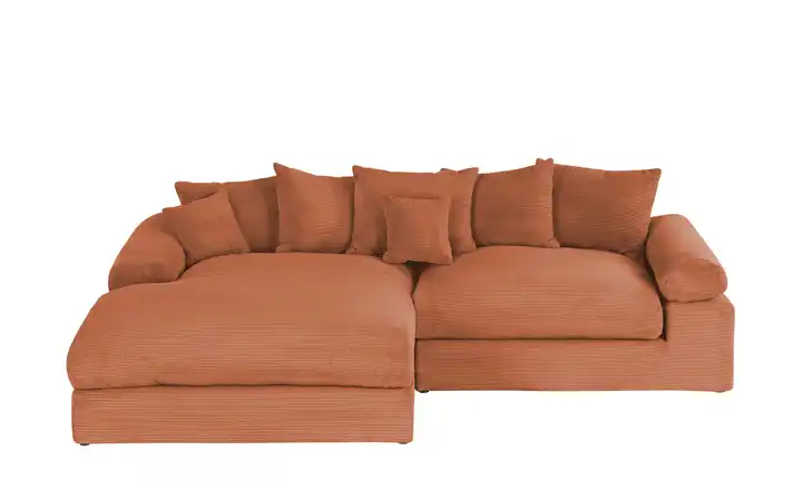 smart Ecksofa Lionore Rostrot links Cordstoff