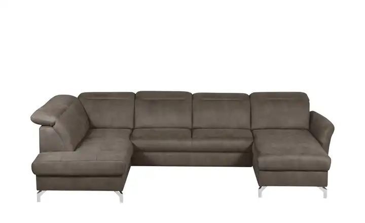 Primo Wohnlandschaft Wildleder-Optik Basel Braun links Grundfunktion