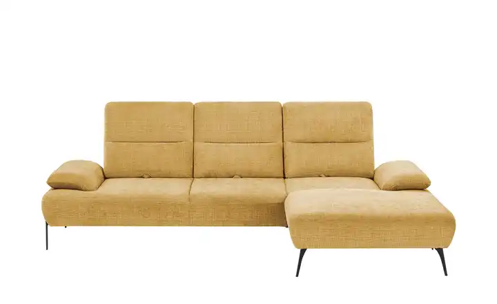 Twist Ecksofa Cesar Sonnengelb rechts Flachgewebe grob