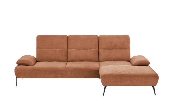 Twist Ecksofa Cesar Terracotta rechts Flachgewebe grob