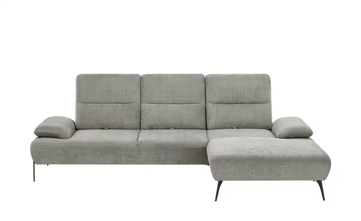 Twist Ecksofa Cesar Silbergrau rechts Flachgewebe grob