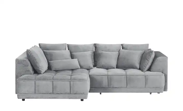 Twist Ecksofa Tiga Grau links Erweiterte Funktion Mikrofaser in Velours-Optik
