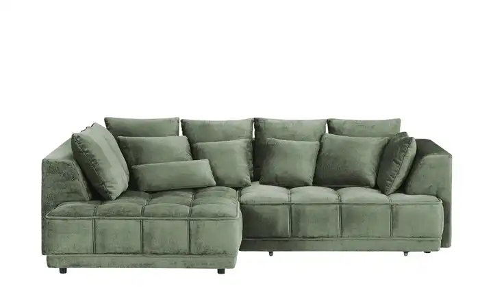 Twist Ecksofa Tiga Olivgrün links Erweiterte Funktion Mikrofaser in Velours-Optik