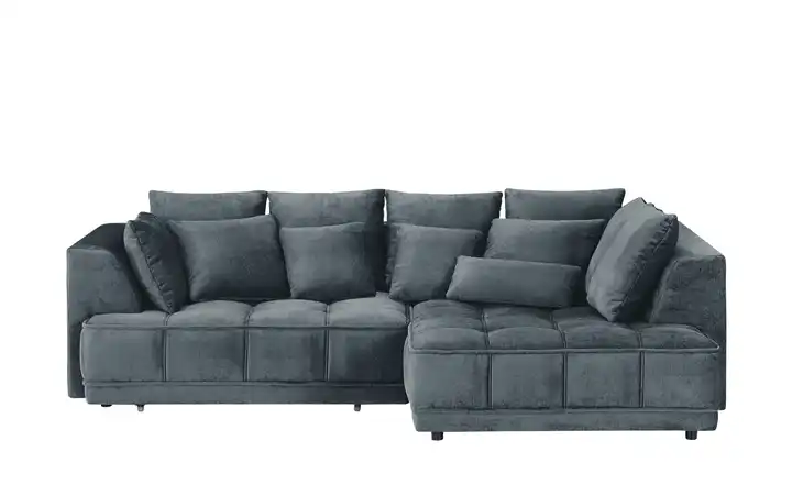 Twist Ecksofa Tiga Anthrazit rechts Erweiterte Funktion Mikrofaser in Velours-Optik