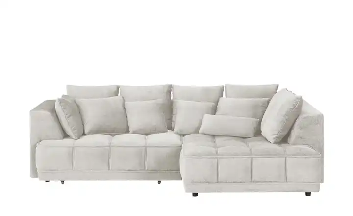 Twist Ecksofa Tiga Beige rechts Erweiterte Funktion Mikrofaser in Velours-Optik