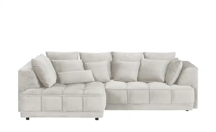 Twist Ecksofa Tiga Beige links ohne Mikrofaser in Velours-Optik