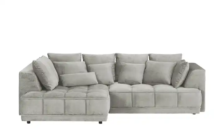 Twist Ecksofa Tiga Greige links ohne Mikrofaser in Velours-Optik