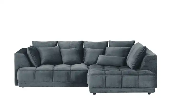 Twist Ecksofa Tiga Anthrazit rechts ohne Mikrofaser in Velours-Optik