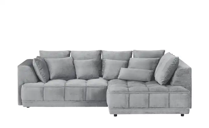 Twist Ecksofa Tiga Grau rechts ohne Mikrofaser in Velours-Optik