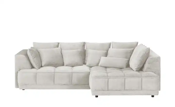 Twist Ecksofa Tiga Beige rechts ohne Mikrofaser in Velours-Optik