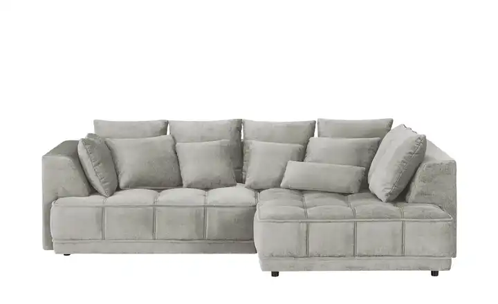 Twist Ecksofa Tiga Greige rechts ohne Mikrofaser in Velours-Optik