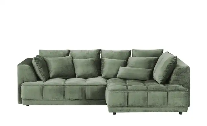 Twist Ecksofa Tiga Olivgrün rechts ohne Mikrofaser in Velours-Optik