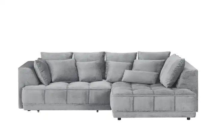Twist Ecksofa Tiga Grau rechts Erweiterte Funktion Mikrofaser in Velours-Optik