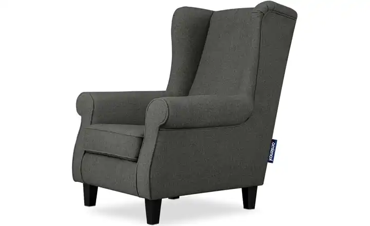 KONSIMO Ohrensessel Miles Webstoff Graphit Schwarz