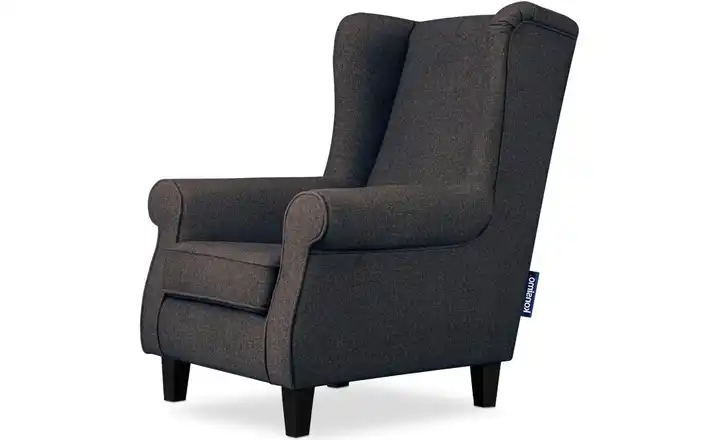 KONSIMO Ohrensessel Miles Webstoff Braun Schwarz