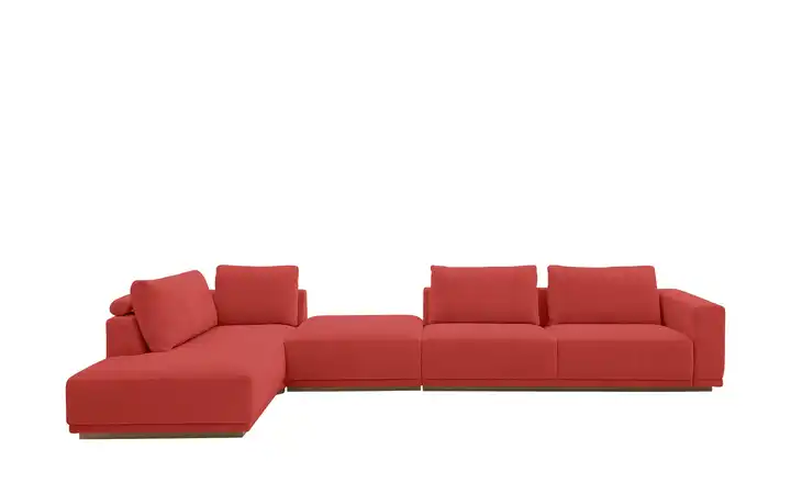 Musterring Ecksofa JustB! PM200 links Feuerrot ohne