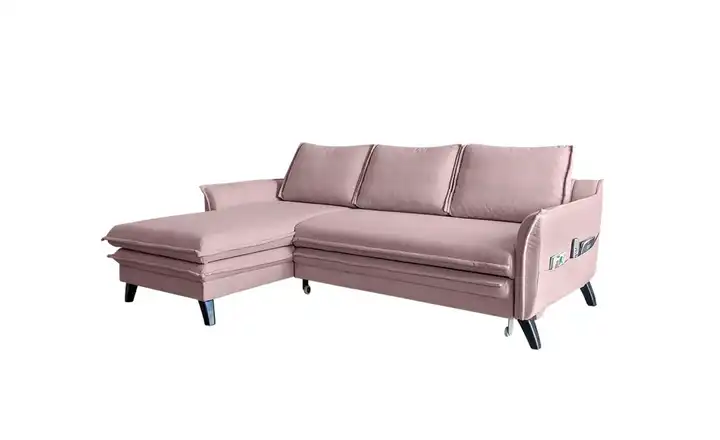 Miuform Ecksofa mit Schlaffunktion Charming Charlie Altrosa links