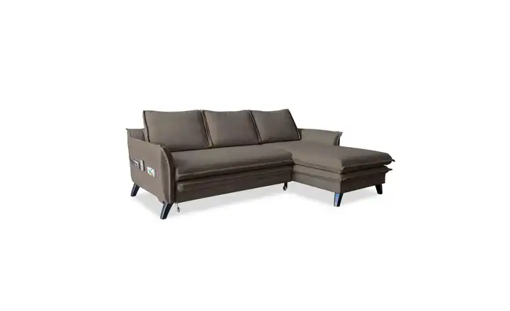Miuform Ecksofa mit Schlaffunktion Charming Charlie Braun rechts