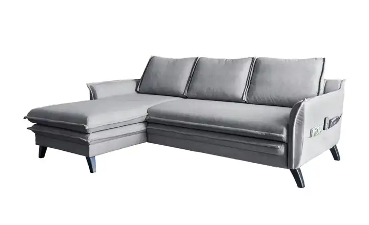 Miuform Ecksofa mit Schlaffunktion Charming Charlie Grau links