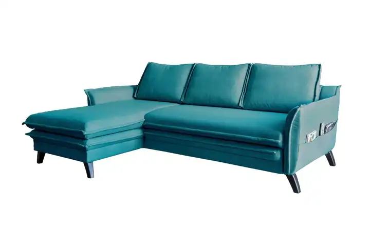 Miuform Ecksofa mit Schlaffunktion Charming Charlie Türkis links