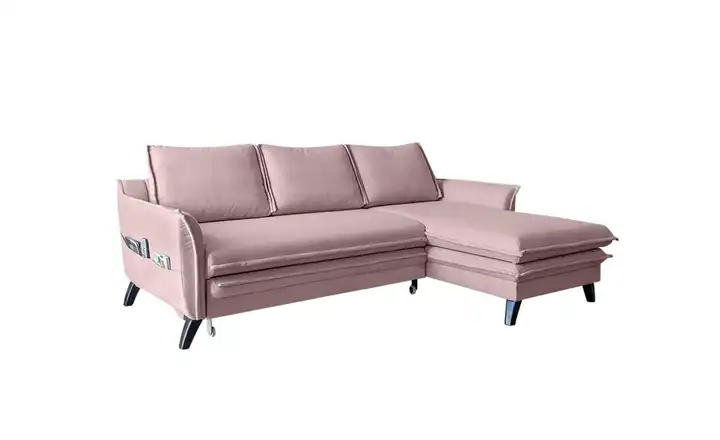 Miuform Ecksofa mit Schlaffunktion Charming Charlie Altrosa rechts