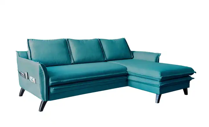 Miuform Ecksofa mit Schlaffunktion Charming Charlie Türkis rechts