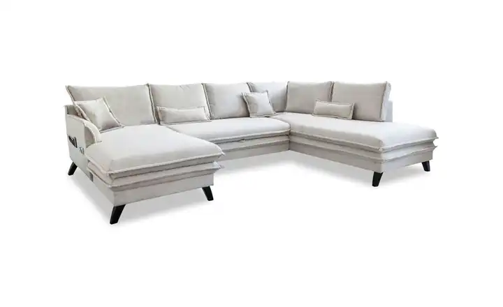 Miuform Wohnlandschaften mit Funktion Beige rechts