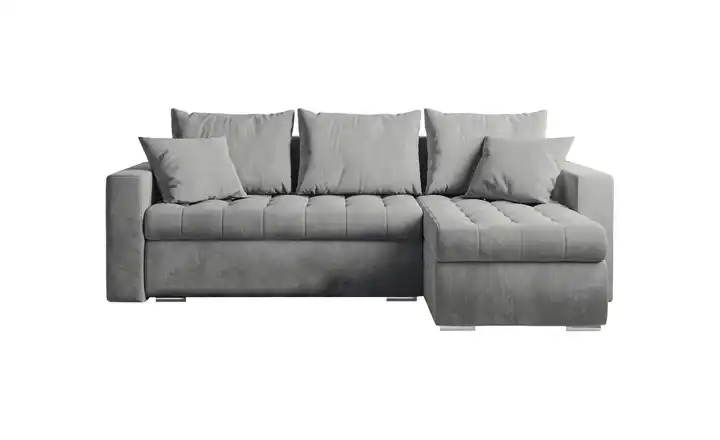 Ecksofa mit Schlaffunktion Hellgrau rechts