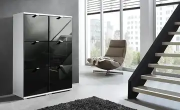 Primo Schuhschrank Schwarz Puzzle