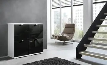 Primo Schuhschrank Schwarz Puzzle