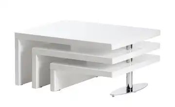Couchtisch Chrom weiß drehbar