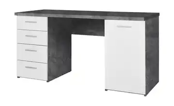 Schreibtisch Grau, Weiß