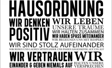 Kunstleinwand 60x80cm "Hausordnung II"