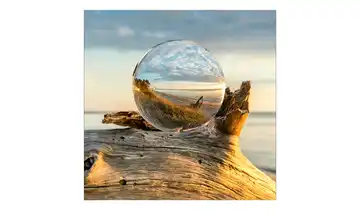 Glasbild 30x30 cm Drop on Wood