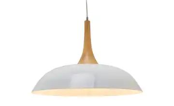 Pendelleuchte 1- flammig, weiß,mit Holz