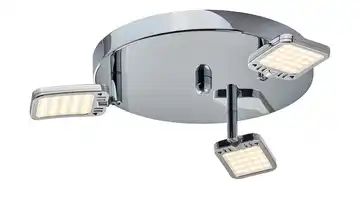 Paul Neuhaus LED- Deckenstrahler, 3-flammig, chrom, Kopf eckig