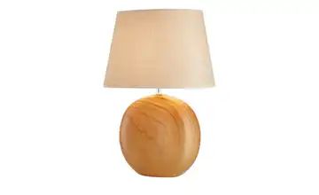 Tischleuchte, 1-flammig, Stoffschirm beige