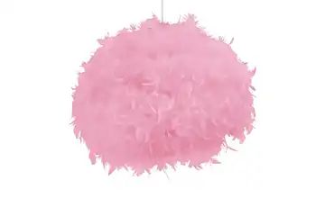 Pendelleuchte, 1-flammig, Federn in Pink