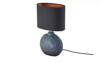 Keramik-Tischleuchte, 1-flammig, Schirm oval